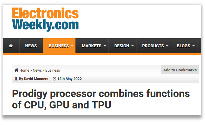 Prodigy processor combines functions of CPU, GPU and TPU