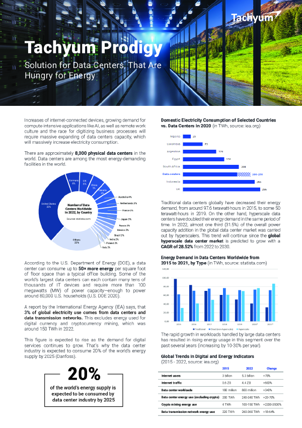 Tachyum Prodigy - Solution for Data Centers, That Are Hungry for Energy cover page